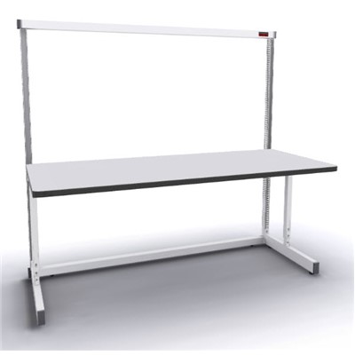 Production Basic 1110 - Stand-Alone C-Leg Station Workbench - ESD - 72" W x 30" D - White Frame - Gray Surface