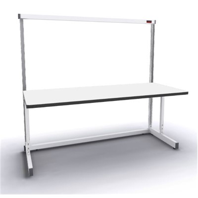 Production Basic 1010 - Stand-Alone C-Leg Station Workbench - 72" W x 30" D - White Frame - White Surface