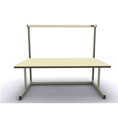 Production Basic 1011 - Stand-Alone C-Leg Station Workbench - 72" W x 36" D - Almond Frame - Beige Surface