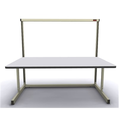 Production Basic 1011 - Stand-Alone C-Leg Station Workbench - 72" W x 36" D - Almond Frame - Gray Surface