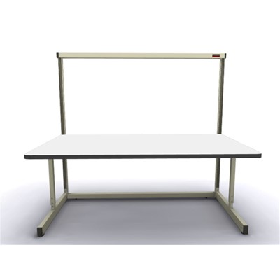 Production Basic 1111 - Stand-Alone C-Leg Station Workbench - ESD - 72" W x 36" D - Almond Frame - White Surface