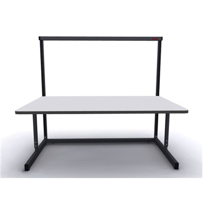 Production Basic 1011 - Stand-Alone C-Leg Station Workbench - 72" W x 36" D - Black Frame - Gray Surface