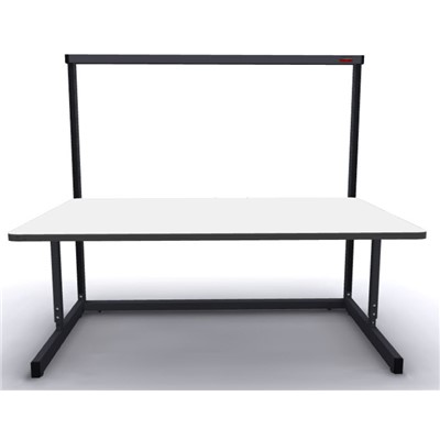 Production Basic 1011 - Stand-Alone C-Leg Station Workbench - 72" W x 36" D - Black Frame - White Surface