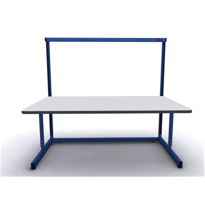 Production Basic 1011 - Stand-Alone C-Leg Station Workbench - 72" W x 36" D - Blue Frame - Gray Surface