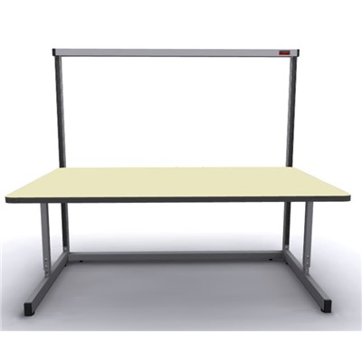 Production Basic 1011 - Stand-Alone C-Leg Station Workbench - 72" W x 36" D - Gray Frame - Beige Surface