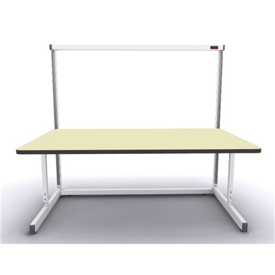 Production Basic 1111 - Stand-Alone C-Leg Station Workbench - ESD - 72" W x 36" D - White Frame - Beige Surface