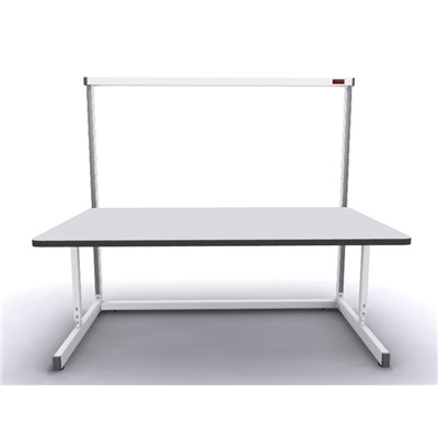 Production Basic 1011 - Stand-Alone C-Leg Station Workbench - 72" W x 36" D - White Frame - Gray Surface