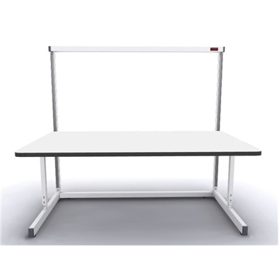 Production Basic 1111 - Stand-Alone C-Leg Station Workbench - ESD - 72" W x 36" D - White Frame - White Surface