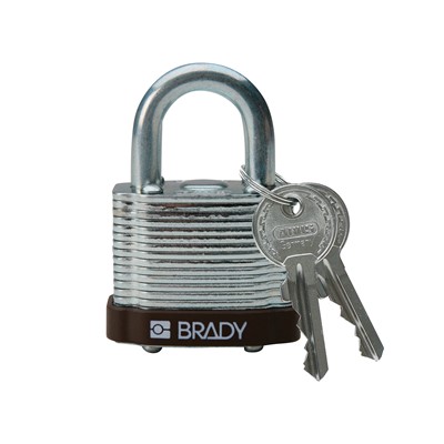 Brady 101957 - Brady Standard-Size Steel Padlock - 5-Pin Cylinder - 0.75" Shackle Clearance