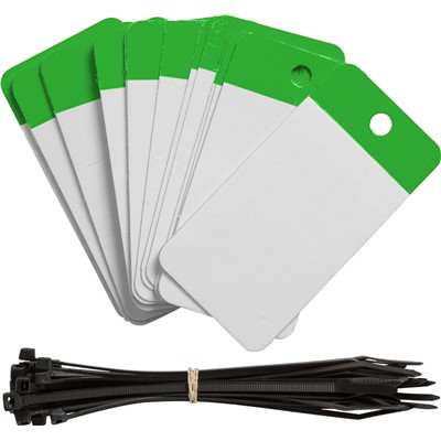 Brady 102000 - Self-Laminating Blank Tags - 4" H x 2" W - Polyester - Green - Pack of 25 Tags