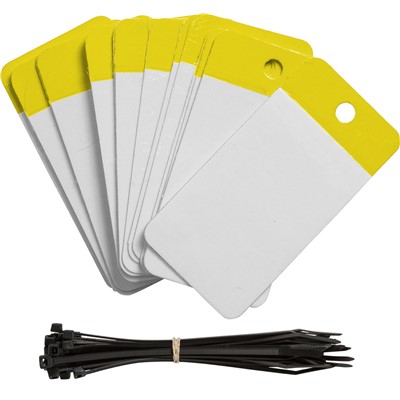 Brady 102010 - Self-Laminating Blank Tags - 5" H x 3.25" W - Polyester - Yellow - Pack of 25 Tags