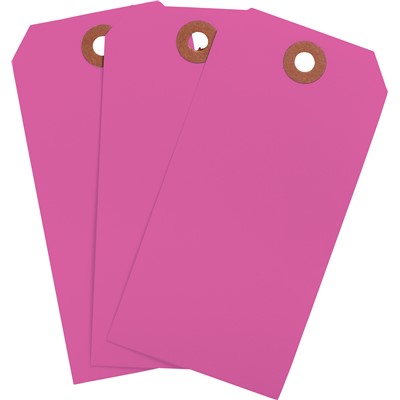 Brady 102059 - Blank Write-On Tags - 4.25" H x 2.125" W - Cardstock - Fluorescent Pink - Pack of 1000 Tags