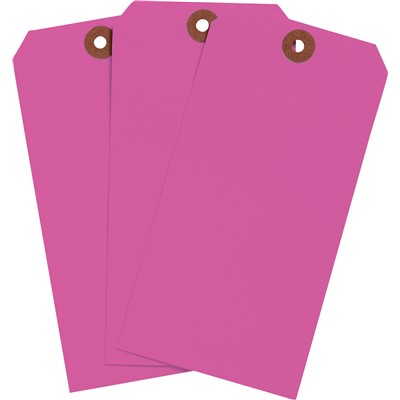 Brady 102061 - Blank Write-On Tags - 5.25" H x 2.625" W - Cardstock - Fluorescent Pink - Pack of 1000 Tags