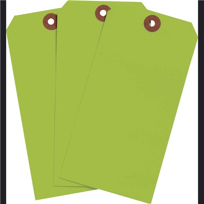 Brady 102071 - Blank Write-On Tags - 6.25" H x 3.125" W - Cardstock - Fluorescent Green - Pack of 1000 Tags