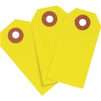 Brady 102072 - Blank Write-On Tags - 2.75" H x 1.375" W - Cardstock - Fluorescent Yellow - Pack of 1000 Tags