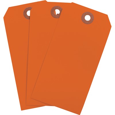 Brady 102084 - Blank Write-On Tags - 4.75" H x 2.375" W - Cardstock - Fluorescent Red - Pack of 1000 Tags