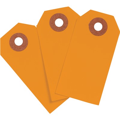 Brady 102130 - Blank Write-On Tags - 3.75" H x 1.875" W - Cardstock - Orange - Pack of 1000 Tags
