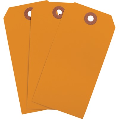 Brady 102132 - Blank Write-On Tags - 4.75" H x 2.375" W - Cardstock - Orange - Pack of 1000 Tags