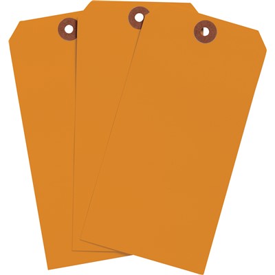 Brady 102135 - Blank Write-On Tags - 6.25" H x 3.125" W - Cardstock - Orange - Pack of 1000 Tags