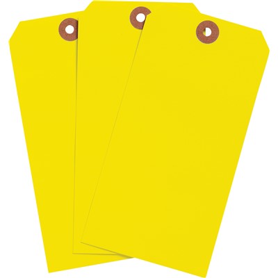 Brady 102143 - Blank Write-On Tags - 6.25" H x 3.125" W - Cardstock - Yellow - Pack of 1000 Tags