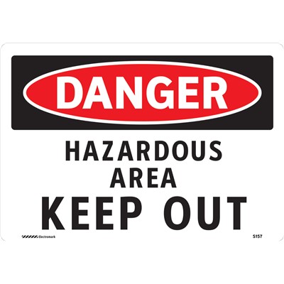 Brady 102442 - DANGER Hazardous Area Keep Out Sign - 7" H x 10" W - Aluminum