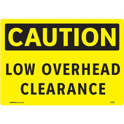 Brady 102466 - CAUTION Low Overhead Clearance Sign - 7" H x 10" W - Vinyl