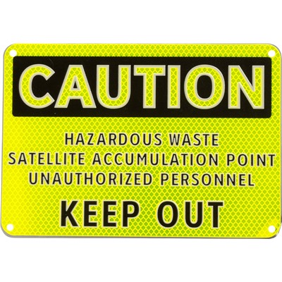 Brady 102473 - CAUTION Hazardous Waste Satellite Accumulation Point Unauthorized Personnel Keep Out Sign - Black on Yellow