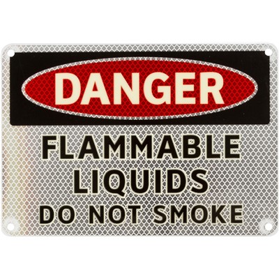 Brady 102482 - DANGER Flammable Liquids Do No Smoke Sign - 7" H x 10" W x 0.035" D - Aluminum