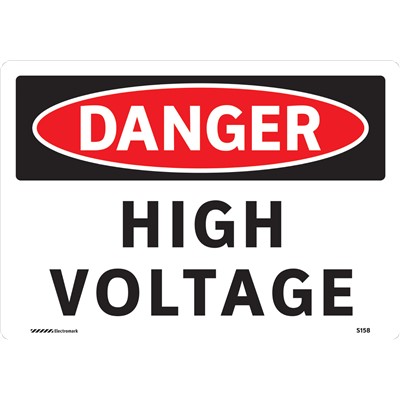 Brady 102485 - DANGER High Voltage Sign - 7" H x 10" W - Aluminum