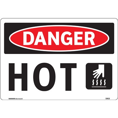 Brady 102490 - DANGER Hot Sign - 7" H x 10" W,