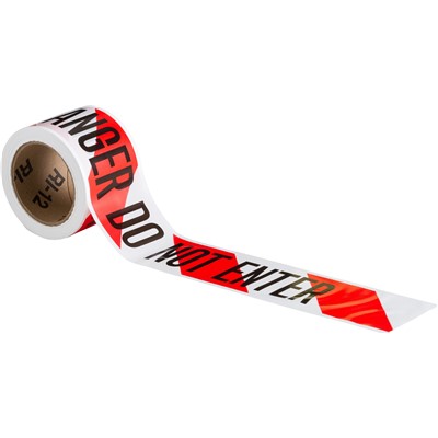 Brady 102821 - Standard Barricade Tape Roll - Polyethylene - DANGER DO NOT ENTER - Black on Red - 3" x 200' - Roll of 200 Feet