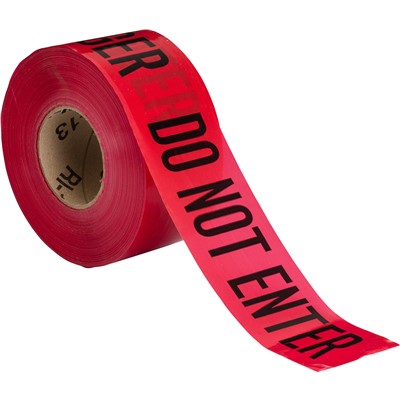 Brady 102824 - Standard Barricade Tape Roll - Polyethylene - DANGER DO NOT ENTER - Black on Red - 3"x 1000'