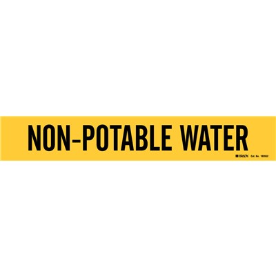 Brady 103552 - Self-Adhesive Pipe Marker: NON-POTABLE WATER - 2.25" H x 14" W - Pack of 5 Each - Fits Pipes 2.5" Dia. Thru 7.875" Dia. - Pack of 5 Each