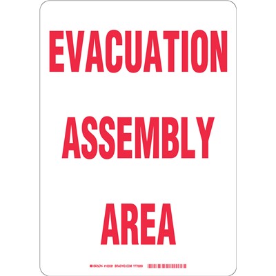 Brady 103591 - EVACUATION ASSEMBLY AREA Sign - 14" H x 10" W x 0.06" D