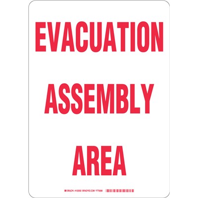 Brady 103592 - EVACUATION ASSEMBLY AREA Sign - 14" H x 10" W x 0.006" D