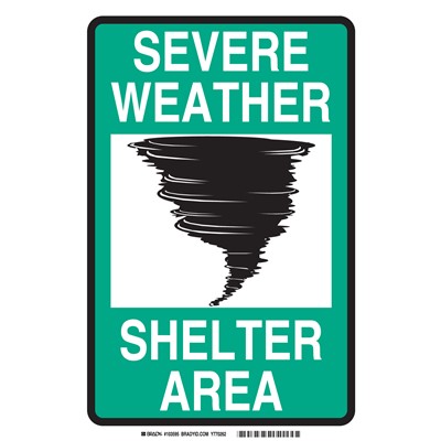 Brady 103595 - SEVERE WEATHER SHELTER AREA Sign - 14" H x 10" W x 0.06" D