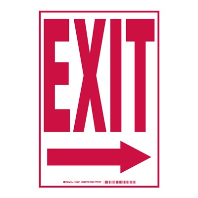 Brady 103621 - Exit Sign - 14" H x 10" W x 0.006" D - Arrow Direction: Right