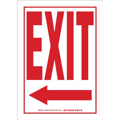 Brady 103623 - Exit Sign - 14" H x 10" W x 0.006" D - Arrow Direction: Left