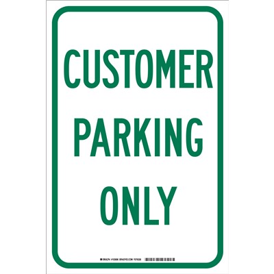Brady 103696 - Customer Parking Only Sign - 18" H x 12" W x .035" D - Aluminum