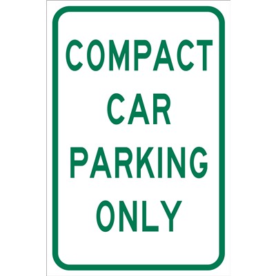 Brady 103719 - Compact Car Parking Only Sign - 18" H x 12" W x 0.090" D - Aluminum