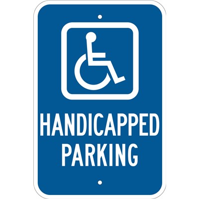 Brady 103780 - Handicapped Parking Sign - 18" H x 12" W x 0.090" D - Aluminum