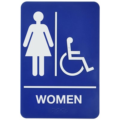 Brady 103867 - Braille Women Sign - 9" H x 6" W x 0.125" D