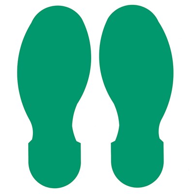 Brady 104407 - ToughStripe Floor Footprints - Polyester - 3.5" x 3.5" x 10" - Green - 10/Pack
