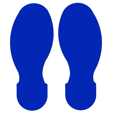 Brady 104408 - ToughStripe Floor Footprints - Polyester - 3.5" x 3.5" x 10" - Blue - 10/Pack