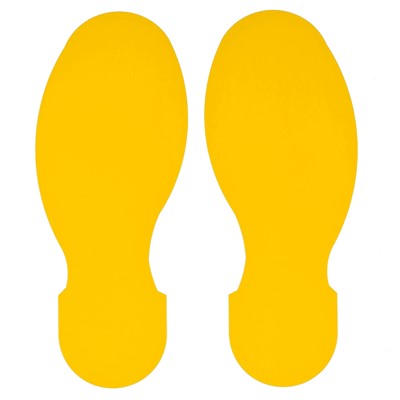 Brady 104409 - ToughStripe Floor Footprints - Polyester - 3.5" x 3.5" x 10" - Yellow - 10/Pack