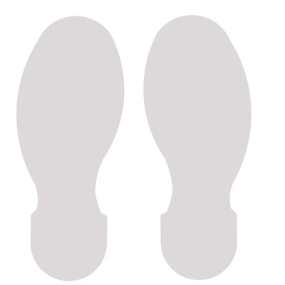 Brady 104411 - B-514 ToughStripe Floor Marking Footprints - 10" x 3.5" - White - 5 Pairs/Pack