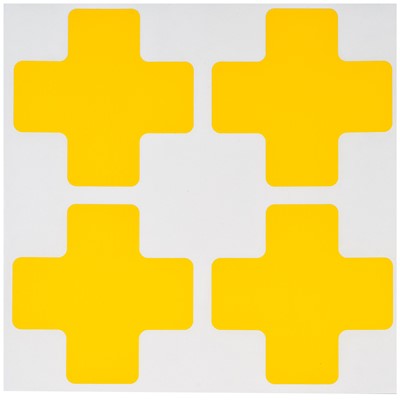 Brady 104469 - B-514 ToughStripe Floor Center "+" Marks - 2" x 5" - Yellow - 20/Pack