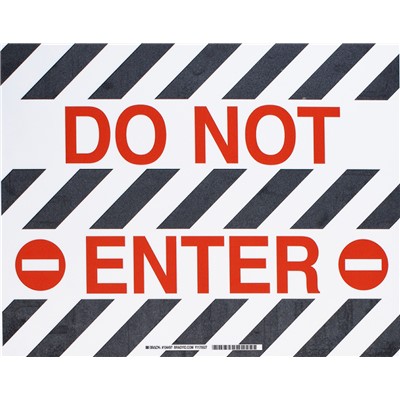 Brady 104497 - B-534 ToughStripe Floor Marking Signs w/Anti-Skid Tread - Do Not Enter - 14" x 18"