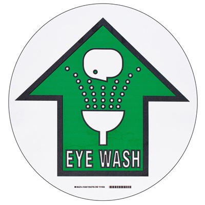 Brady 104507 - B-534 ToughStripe Floor Marking Signs w/Anti-Skid Tread - Eye Wash - 17"