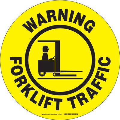 Brady 104512 - Floor Safety Sign - Warning Forklift Traffic w/Picto